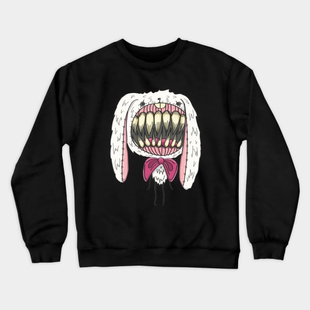 scary bunny Crewneck Sweatshirt by Poison Pixie